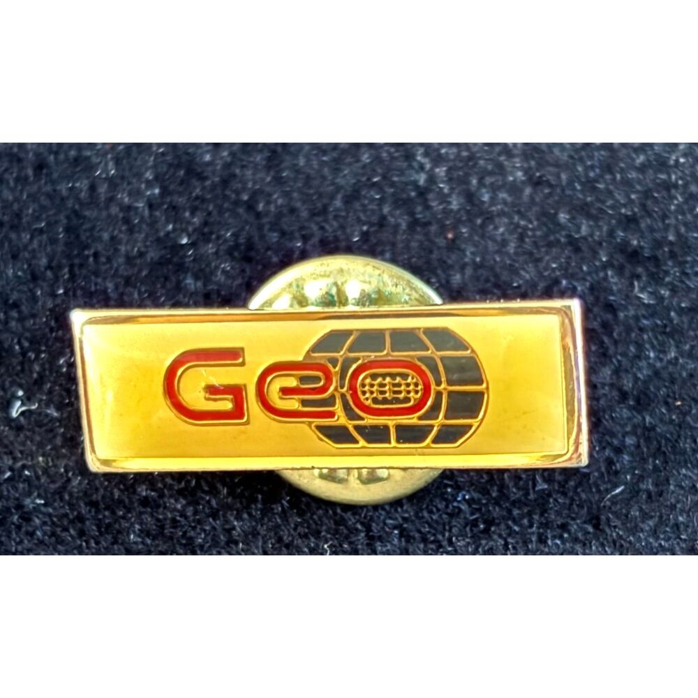 Vintage Geo GM Logo Lapel Pin Tie Tack Globe Emblem 1990s Automotive Badge